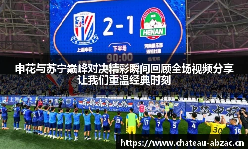 熊猫体育申花与苏宁巅峰对决精彩瞬间回顾全场视频分享让我们重温经典时刻